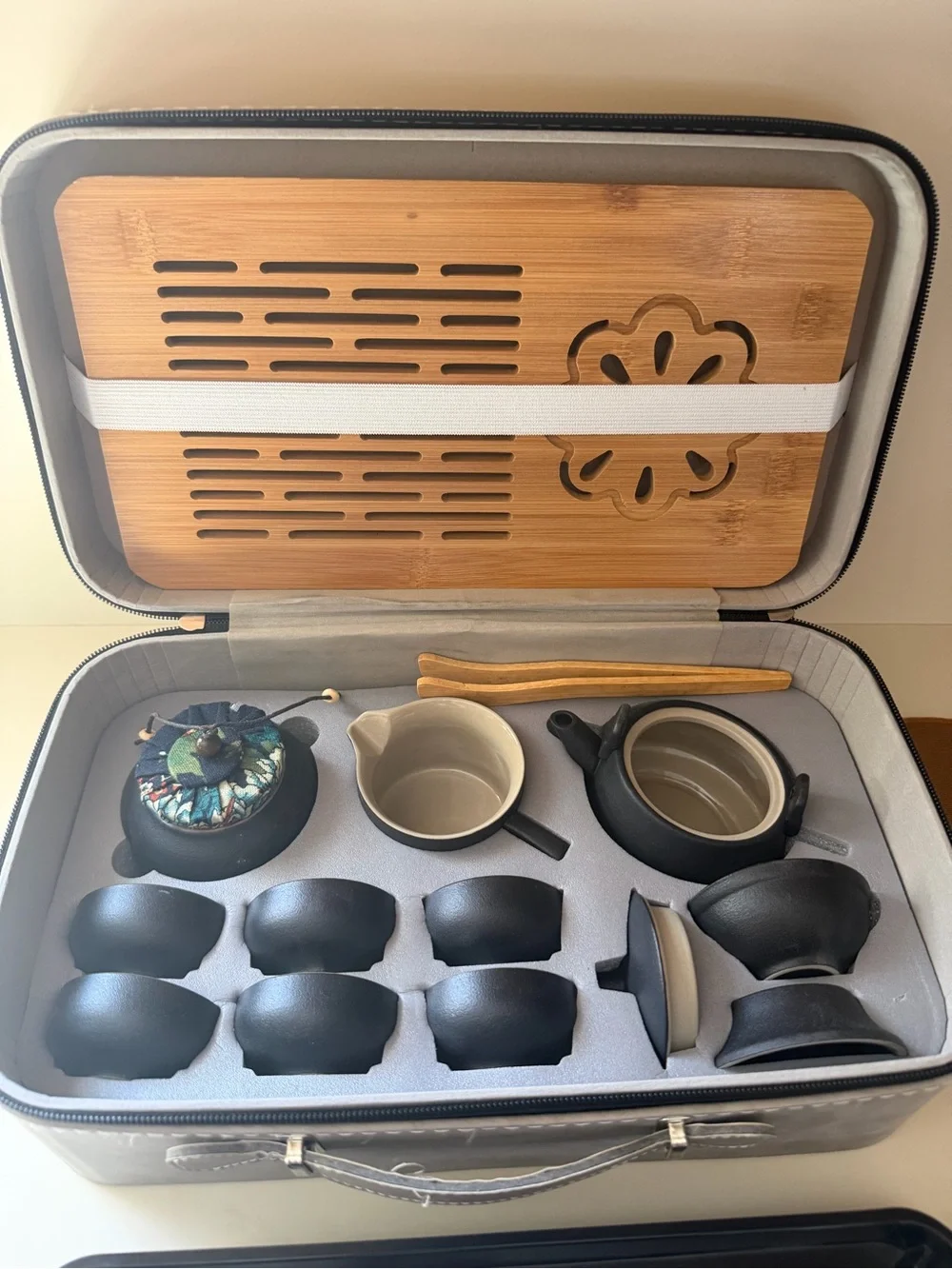 New Asian styled travel tea set in a fitted carrying case